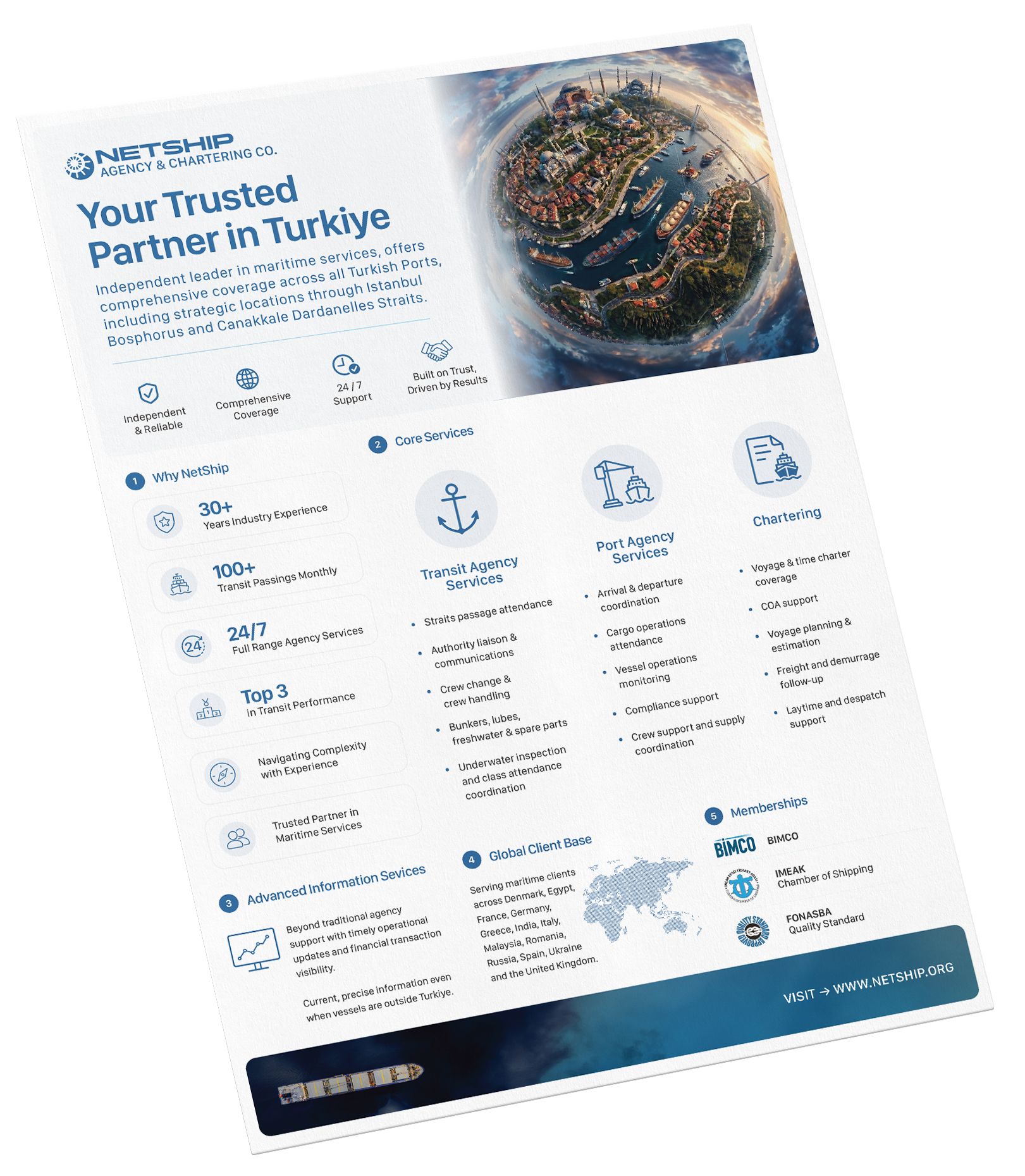 NetShip Agency Chartering One-Pager Your Trusted Partner in Turkiye